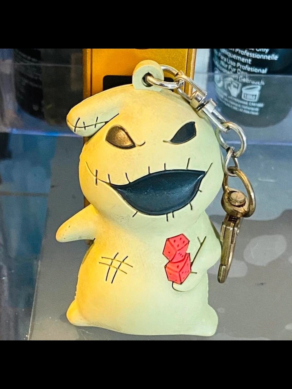 Yellow Oogie Boogie-Inspired Kids Keychain Toy